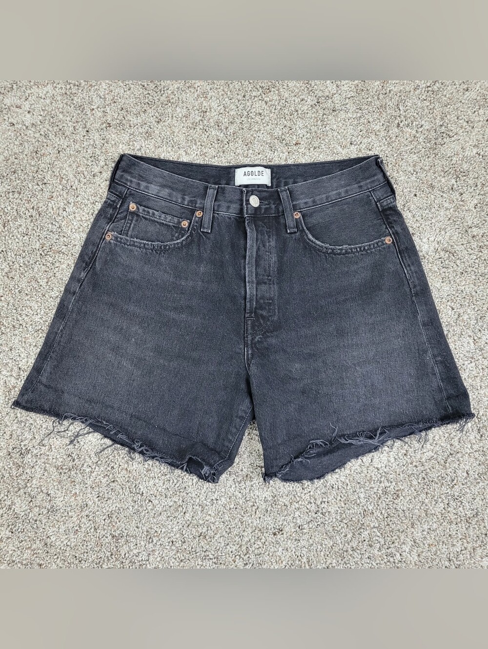 Agolde Parker Long Denim Shorts Womens 27